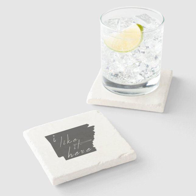 Porta-copo De Pedra Arkansas Moldou Eu Gosto Disso Aqui Quadro Preto (Lateral)