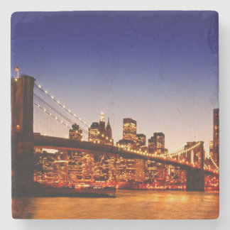 Porta-copo De Pedra Arquitectura da cidade de New York com a ponte