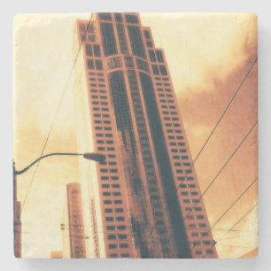 Porta-copo De Pedra Arranha-céu de Seattle - Sépia