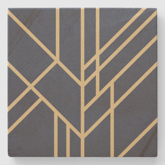 Porta-copo De Pedra Art Deco design (Frente)