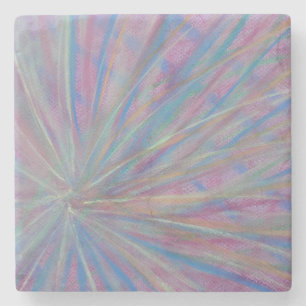 Porta-copo De Pedra Arte abstrata colorida única P36
