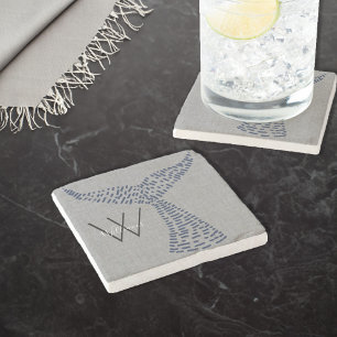 Porta-copo De Pedra Arte da Cauda Náutica de Baleia Sobrenome Personal