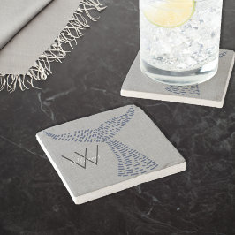 Porta-copo De Pedra Arte da Cauda Náutica de Baleia Sobrenome Personal