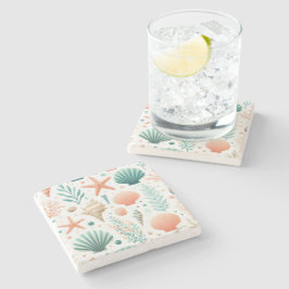 Porta-copo De Pedra Arte de Conchas Litorâneas