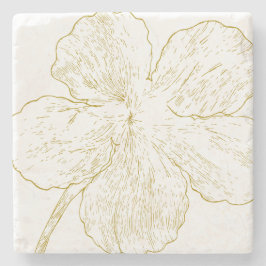 Porta-copo De Pedra Arte de Linha de Flor de Ouro Minimalista Personal