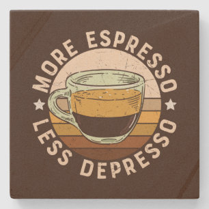 Porta-copo De Pedra Arte de palavra espresso legal