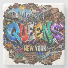 Porta-copo De Pedra Arte de Parede com Grafite do Queens Nova York