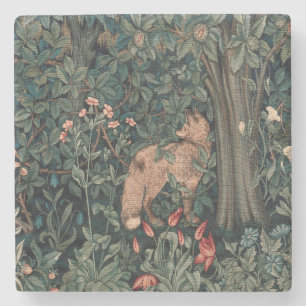 Porta-copo De Pedra Arte de Vida Selvagem Raposa Verde William Morris