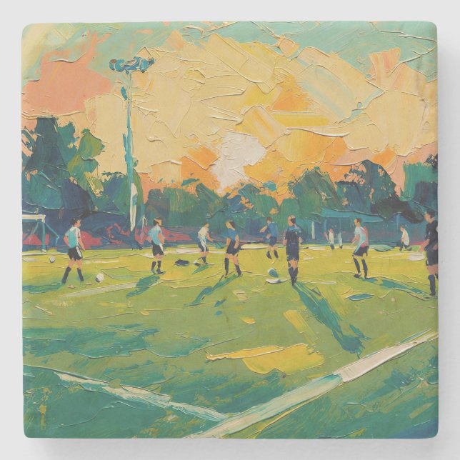 Porta-copo De Pedra Arte do Futebol (#2) (Frente)