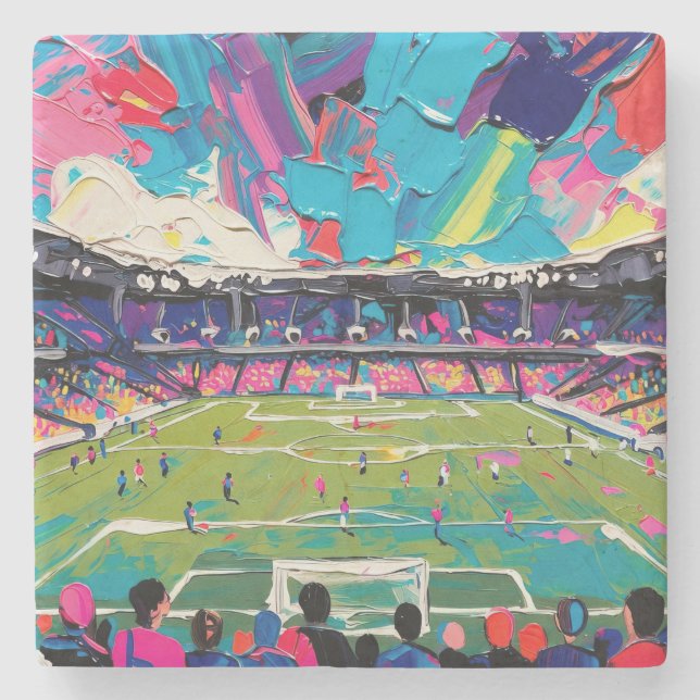 Porta-copo De Pedra Arte do Futebol (#3) (Frente)