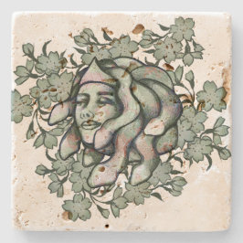 Porta-copo De Pedra Arte em Pedra de Cobras da Medusa Górgona Floral