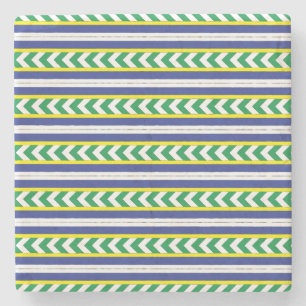 Porta-copo De Pedra Arte étnica latgale verde e azul letã