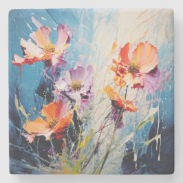 Porta-copo De Pedra Arte Floral