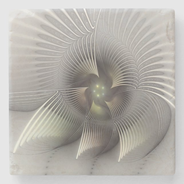 Porta-copo De Pedra Arte Fractal de Forma 3D Abstrata Moderna (Frente)