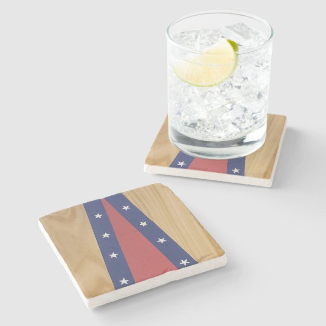 Porta-copo De Pedra Arte Inspirada na América | Bandeiras, Jerseys e 4 (Lateral)