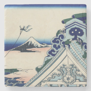 Porta-copo De Pedra Arte japonesa Fuji do vintage do templo de