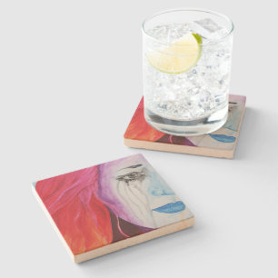 Porta-copo De Pedra Arte Original Perdendo Cor Surreal Arco-Íris