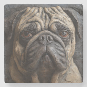 Porta-copo De Pedra Arte Pug