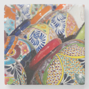 Porta-copo De Pedra Artéria tradicional colorida, pintada manualmente,