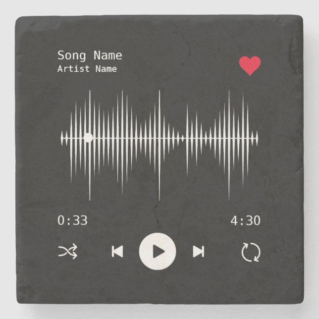 Porta-copo De Pedra Artista do player de música e canto preto personal (Frente)