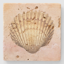 Porta-copo De Pedra Artsy seashell watercolor artwork Nautical Cute