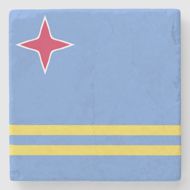 Porta-copo De Pedra Aruba Flag Emblem (Frente)