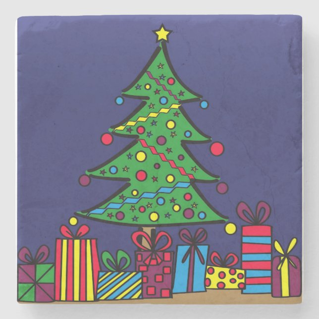 Porta-copo De Pedra árvore de Natal (Frente)