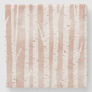 Porta-copo De Pedra Árvores de Aves Ilustradas