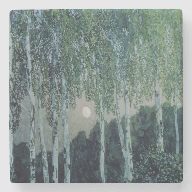 Porta-copo De Pedra Árvores de vidoeiro (Frente)