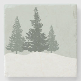 Porta-copo De Pedra Árvores Florestais Wonderland de inverno