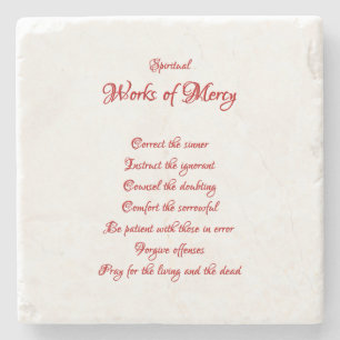 Porta-copo De Pedra As Obras Espirituais do Compaixão