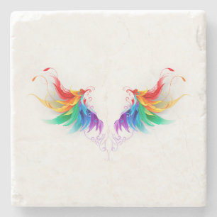 Porta-copo De Pedra Asas Fluffy Rainbow
