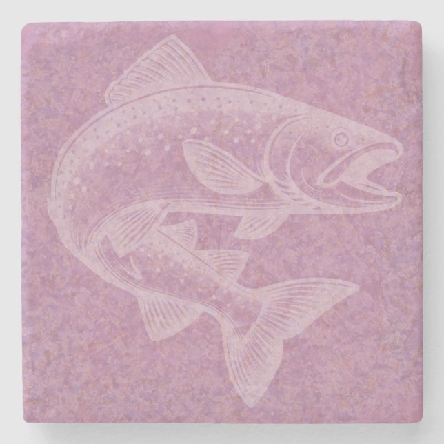 Porta-copo De Pedra Ascensão de salmão (Frente)