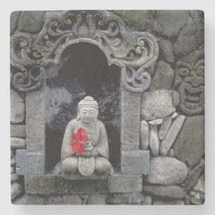 Porta-copo De Pedra Ásia, Indonésia, Bali. Um santuário de Buda