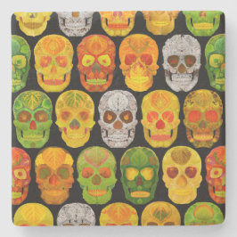 Porta-copo De Pedra Aspen Leaf Skulls padrão sem falhas 2018