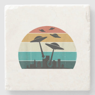 Porta-copo De Pedra Ataque OVNI Retroativo Sunset - Legal Molho Voador