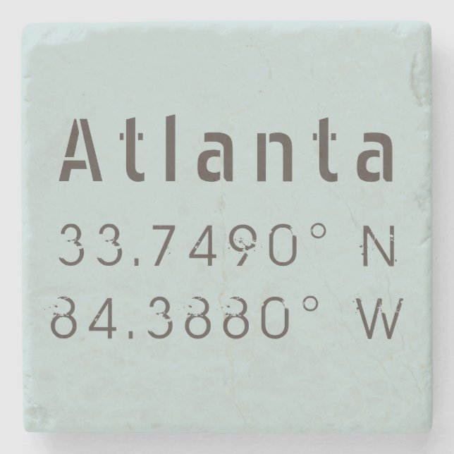 Porta-copo De Pedra Atlanta Latitude Longitude (Frente)