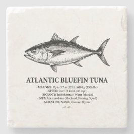 Porta-copo De Pedra Atlantic Bluefin Tuna Scientific Illustration