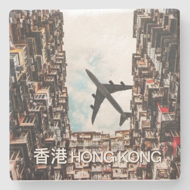 Porta-copo De Pedra Avião de Hong Kong (Frente)