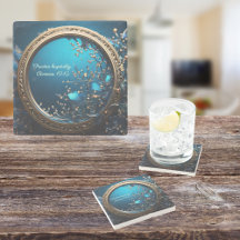 Azul Brilhante e Moldura Personalizável com Deus