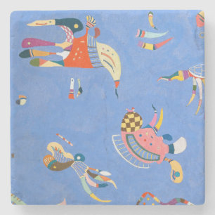 Porta-copo De Pedra Azul Céu (Formas Biomorfas Embutidas) Kandinsky