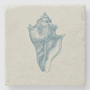 Porta-copo De Pedra Azul de oceano profundo Shell do vintage