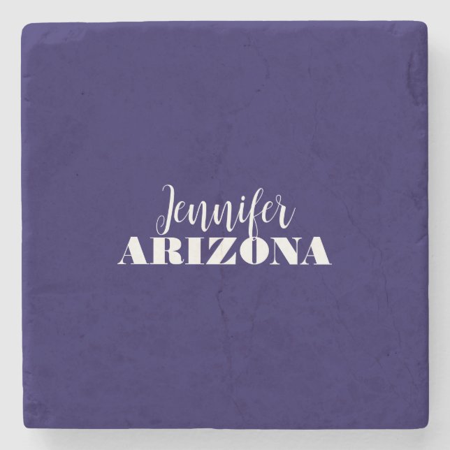 Porta-copo De Pedra Azul-escuro elegante moderno e profissional (Frente)