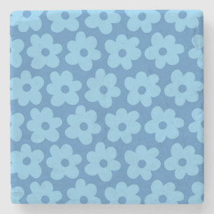 Porta-copo De Pedra Azul Floral Caprichoso Retro, Alegre, Esportivo