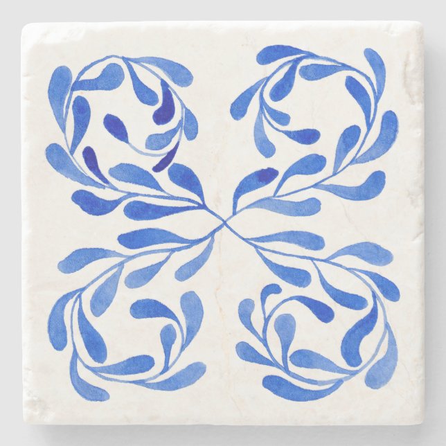 Porta-copo De Pedra Azul mediterrâneo (Frente)