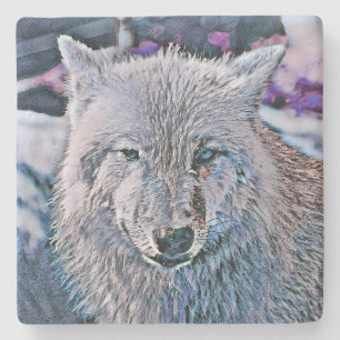 Porta-copo De Pedra Azul Toony Wolf