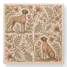 Azulejo com padrão vitoriano de Dogue Alemão Stone