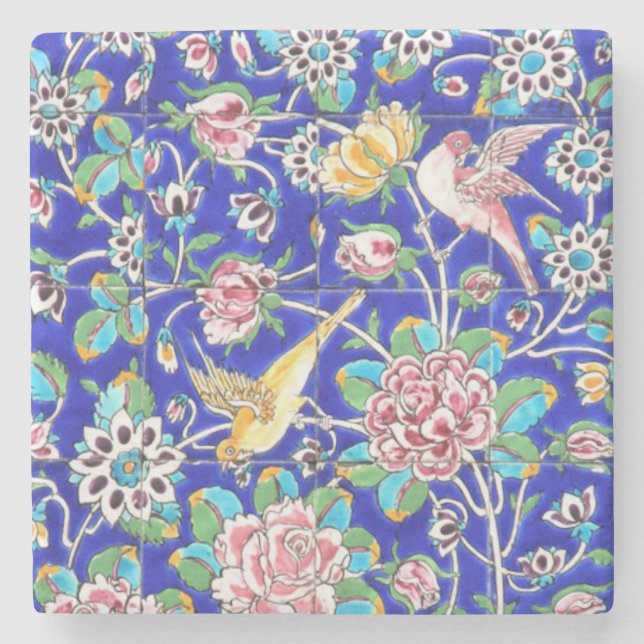 Porta-copo De Pedra Azulejo europeu antigo impresso (Frente)