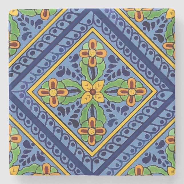 Porta-copo De Pedra Azulejo Talavera (Frente)