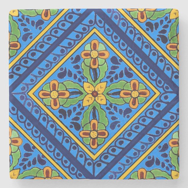 Porta-copo De Pedra Azulejo Talavera (Frente)